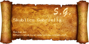 Skublics Gabriella névjegykártya